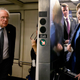 Bernie rides the Capitol Subway System in 2015, AP Photo/Carolyn Kaster; Hillary rides NYC’s subway today, AP Photo/Richard Drew